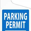 SmartSign (Pack of 50) Write-in Parking Permit Hang Tag | 5 x 3 inch 35 mil Plastic, Standard Rearview Mirror Hang Tags, Blue, Black and White