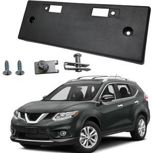 Front License Plate Frame Tag Holder Mounting Bracket Fits for 2014 2015 2016 Nissan Rogue Textured Black Replace 962104BA0A