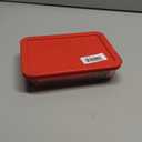 Pyrex 3-Cup Single Rectangular Glass Food Storage Container with Lid, Non-Toxic, BPA-Free Lid, Tempered Non-Pourous Glass, Microwave, Dishwasher, Freezer and Oven Safe, Red