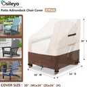 Adirondack Chair Cover 2 Pack,Waterproof Heavy Duty Patio Furniture Covers,Patio Adirondack Chair Covers for Outdoor Chairs(30 W x 34 D x 36 H inches) Beige & Brown