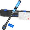 UPGRADE 3/8" Drive Click Torque Wrench,5-50Ft.Lb,Dual-Direction Adjustable 72 Tooth Click Torque Wrench for Bike, Motorcycle,Professionals & DIYers,Blue