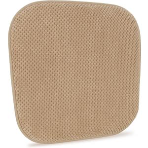 Khaki Kitchen Chairs Cushions Non Slip Foam Office Seat Cushions Washable Soft Thick Pads Large Wooden Metal Tapered Dining Chair Cushions,17" x 15"