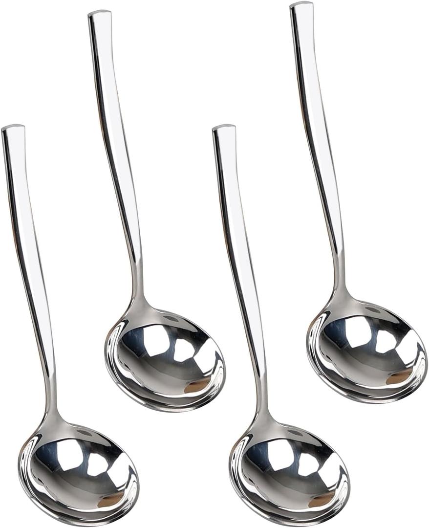 4 Pieces Stainless Steel Ladle, Small Soup Gravy Soup Spoon