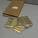 Metal Wall Plate for Electrical Outlets, Decorative Brass Gold Switch Plates Outlet Cover, Light Switch Cover Plate, 1-Gang Wall Plates (Duplex Outlet, 6 Pack)