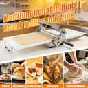 Folding Dough Sheeter (12")Folding Dough Rolling MachineManual Dough SheeterDough Sheeter Machine For HomeStainless Steel Dough Machine With 55 Adjustable Thicknesses,(1 Scrolling Panel)