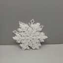 6pcs Large White Snowflakes Christmas Ornaments- 12 Big Plastic Glitter Hanging Snow Flakes for Christmas Tree Decorations Winter Indoor Outdoor Window Home Decor Giant Craft Snowflakes