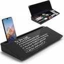 TSJ OFFICE Desktop Whiteboard Dry-Erase-Board - Computer Keyboard Stand White Board Surface Pad with Drawer, Desk Organizers with Accessories for Office, Home, School Supplies (Black Base/Glass)