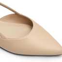 DREAM PAIRS Slingback Flats for Women, Pointed-Toe Elegant Women's Ballet Flats with Buckle Strap, Classic Low Heel Dress Shoes for Casual Work Office Party, Size 7