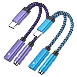 USB-C Headphone Adapter with PD 60W Fast Charging 2 in 1 Type C to 3.5mm Aux Adapter Audio Jack Dongle Cable Cord for iPhone 17 16 16e 15 Samsung Galaxy S26 S25 S24 FE A17 A56 A16 A15 A55 S23Ultra A54