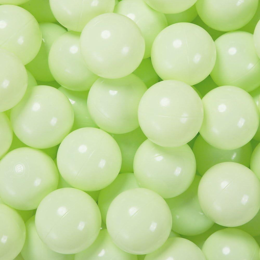 PlayMaty Ball Pit Balls - 2.75inches Plastic Phthalate & BPA Free Balls Crush Proof Stress Balls Swim Pit Fun Toy with Storage Bag for Baby Playhouse Birthday Party DecorationPack of 50 (Light Green)