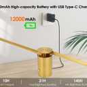 GOODATE 23.6 Inch Battery Operated Wall Sconce, 12000mAh Rechargeable Wall Sconce with Remote Control, Dimmable LED Wireless Wall Light for Bedroom, Living Room, 15 Colors, 180 Rotate, Gold, 1 Pack