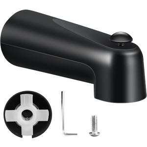 7 Inch Slip on Tub Spout with Diverter, for 1/2" Copper Water Tube (5/8" Diameter), Bathtub Faucet Spout Compatible with Moen 3839/Moen 3853 Tub Faucet, 5/32" Hex Wrench (Matte Black)