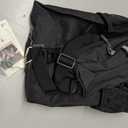 WATERFLY Crossbody Sling Backpack Sling Bag Travel Hiking Chest Bag Daypack (Black)