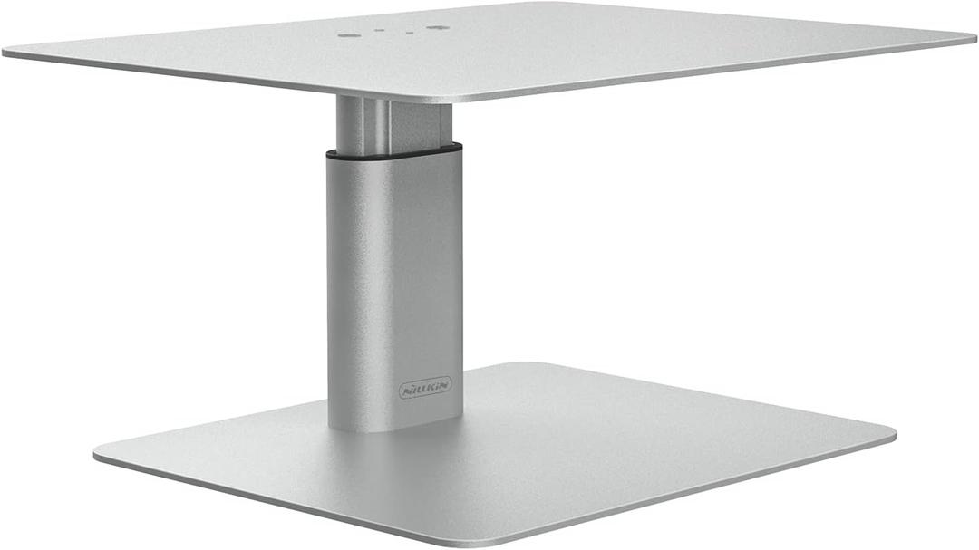 Nillkin Monitor Stand for Desk, Adjustable Height Computer Monitor Stand, Ergonomic Aluminum Computer Stand for Desktop Monitor, iMac, Studio Display XDR, Dell, HP, Lenovo, Other Screen Display, Silver