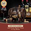 Rustic Metal Large Barrel Wine Cork Holder Display On Wooden Stand, Container for Display, Home Decor, Housewarming Gifts, Home Bar Decor, Wine Gifts, Engagement Gifts, Kitchen Decor, 11 inches x 8 inches x 9 inches