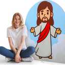 4 ft Jesus Christ Stand up Cardboard Cutout Life Size Christian Party Decoration Religious Backdrop Photo Props Stand up Cardboard for Jesus Vbs Easter Church Sunday School Decor