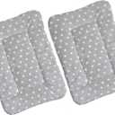 2 Pcs Pet Bed Mats. Ultra Soft Pet (Dog/Cat) Bed with Cute Prints. Reversible Faux Lambswool Kennel Pad for Medium Small Dogs and Cats. Machine Washable Pet Bed. (22.5"L x 15.0"W x 1.2"Th)