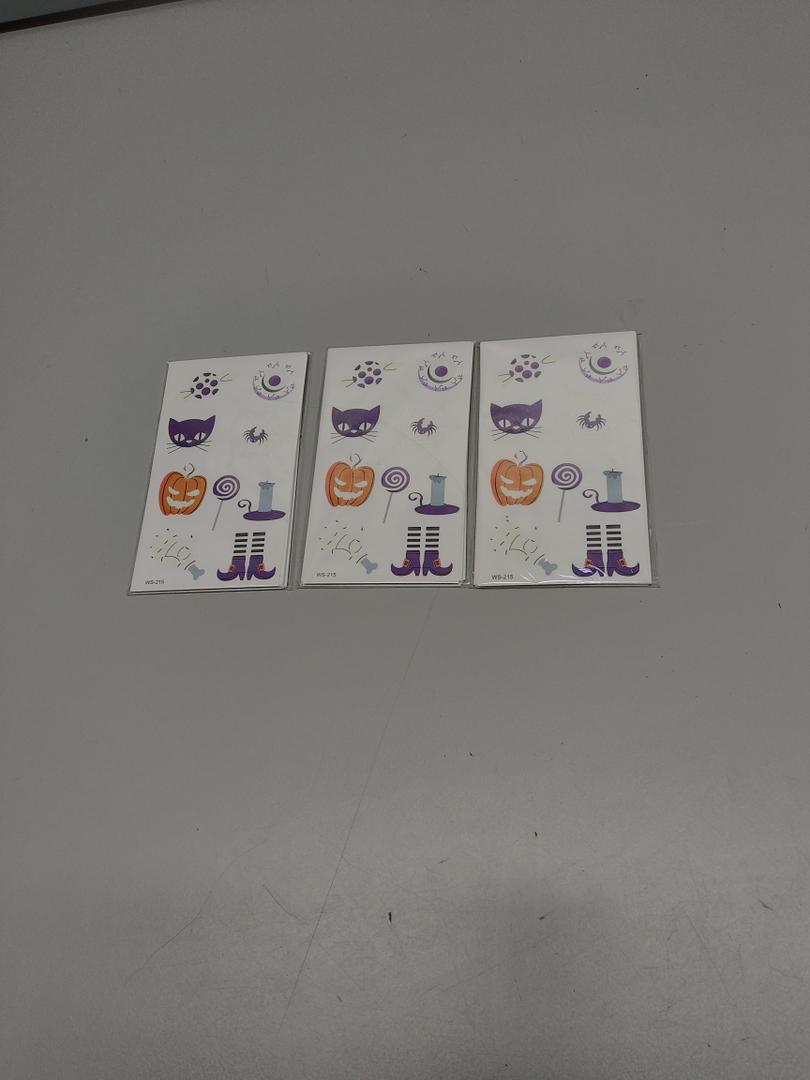 Pack of 3 Luminous Halloween Temporary Tattoos for Kids Halloween Party Favors, 10 Sheets Glow in The Dark Halloween Decorations Tattoos for Kids, 100 Styles Glow Tattoos Stickers for Goodie Bag Fillers