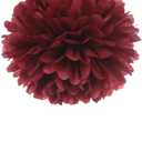 12" Burgundy Tissue Pom Poms DIY Hanging Paper Flower Balls for Bridal Shower Birthday Party Wedding Backdrop Dessert Table Decoration Supplies, Pack of 12