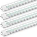 JESLED 24 Inch LED Tube Light, 2FT T8 Hybrid Type A+B, 10W 1120LM 5000K Daylight, Plug & Play or Ballast Bypass, F17T8 Fluorescent Replacement, Clear Cover, 4 Pack, ETL Listed
