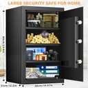 [23.6" Tall] Large Safe Box with LED Light, Anti-theft Home Safes with Programmable Keypad, Spare Keys and 3 Removable Shelves, Digital Security Safes for Home Money Firearm Documents Medicines, 5.0 Cub, Standard