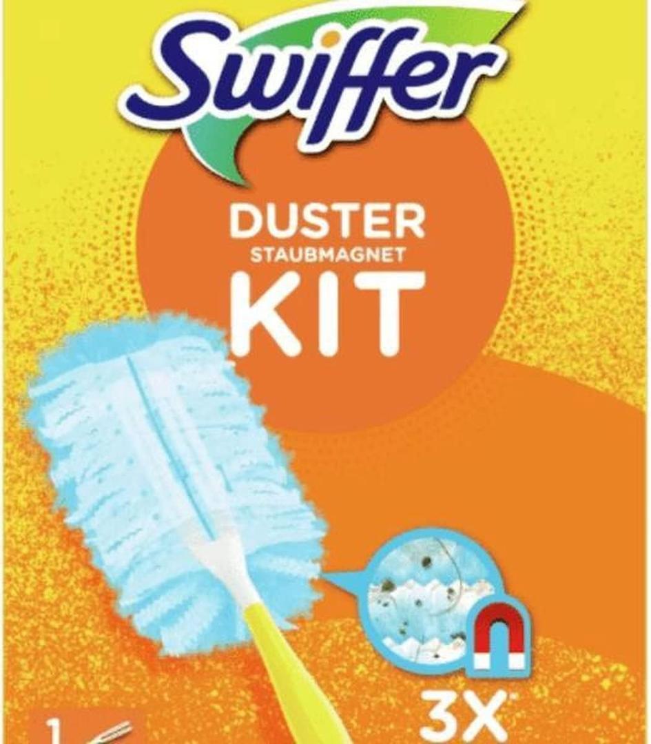 Swiffer - Duster Trap & Lock Kit, 1 Handle + 3 Refills - 1 Set, Light Blue