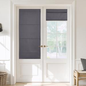NICETOWN Blackout Door Blinds for Windows Cordless Blinds Temporary Shades No Drill Room Darkening Shade for Bedroom Bathroom Kitchen Office (Grey, 30 x 64 inch Long, 1 Panel)