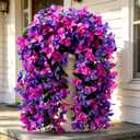 Fake Bougainvillea Artificial Hanging Flowers, 2 PCS Outdoor faux Plants UV Resistant Realistic Silk Long Trailing Vines for Door Porch Outside Planter Urn Patio Garden Yard Dec,Dark Light Purple