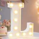 Pooqla LED Marquee Letter Lights Sign, Light Up Alphabet Letter for Home Party Wedding Decoration L (Warm White)