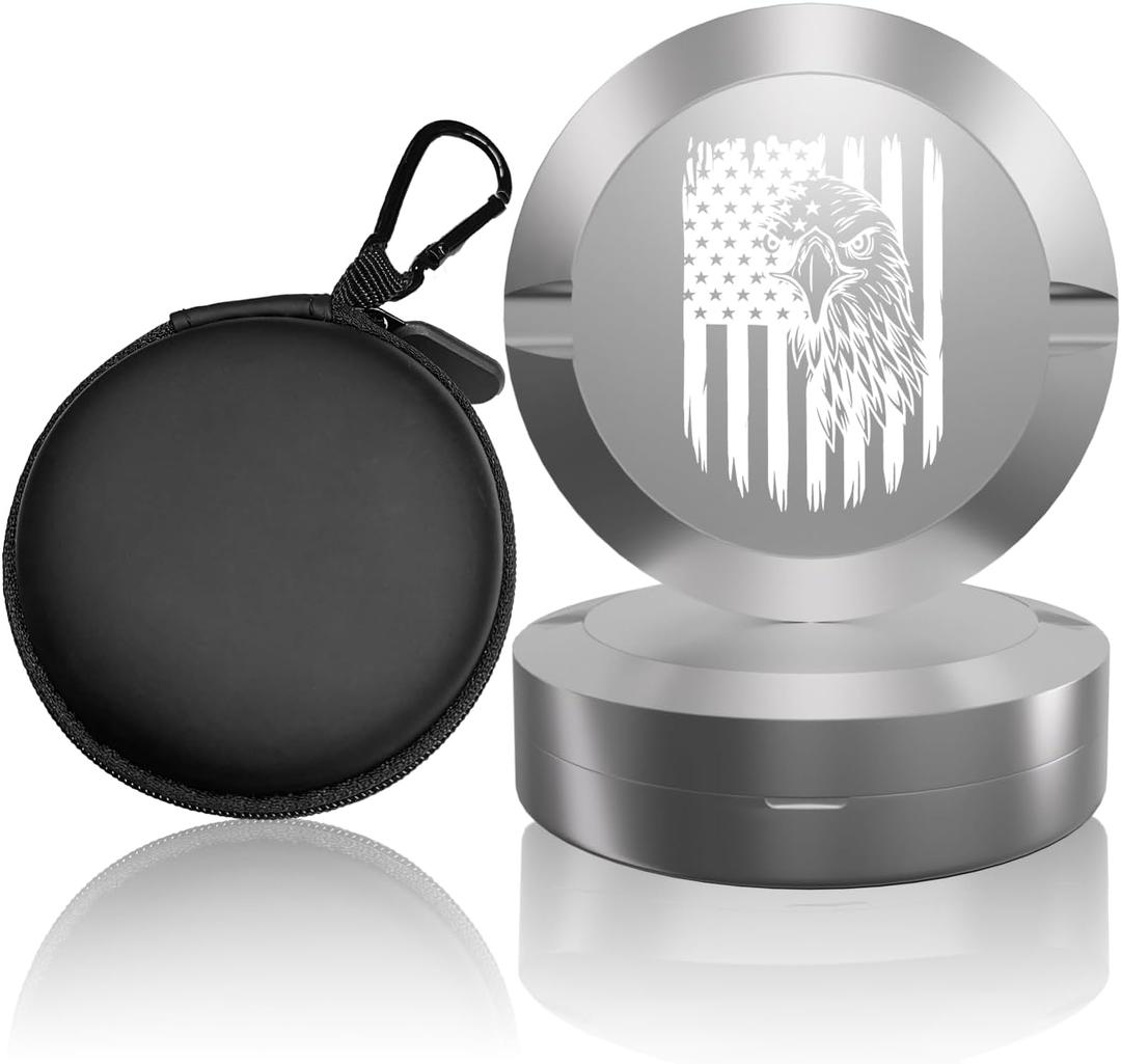 Zyn Metal Can, Zyn Container, Double-Layer Design Zyn Holder, Airtight, Odor-Proof Food Containers, Zyn Gifts for Men and Women, Silver, for vitamins, pills, candy, etc. (American Flag)