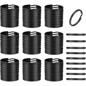 100pcs 20mm Key Ring Keychain Metal Black Round Split Key Chains Rings Connectors for Home Car Dog Tag Office Ornaments Keys Attachment