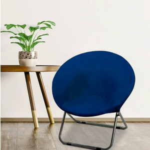 Round Saucer Chair Cover Replacement Washable Stretchable Furniture Protection Jacquard Moon Chair Slipcover for Fluffy Collapsible Chair for Living Room,Dorm, Blue
Size M