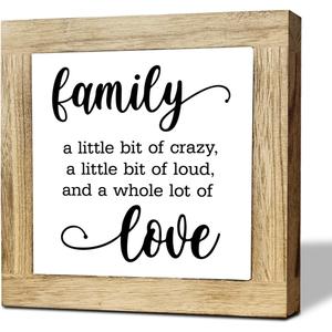 Family Sign for Home Decor, Funny Farmhouse House Decor, Tiered Tray Decors, Amusing Shelf Decoration, New Home Housewarming Gift, Modern Rustic Family Decoration