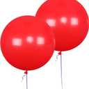 AZOWA 24 Inch Black Balloon 10 Large Latex Balloons for Party Wedding Birthday Baby Shower Decoration (Red, 10 Pcs)