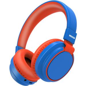 MIDOLA Kids Headphones Wireless Bluetooth 5.4 68H Play Time Volume Limit 85/94dB Over-Ear Foldable Headset,Type-C Fast Charging,with Wired Aux Mic for Toddler Boy Girl Pad Tablet Blue