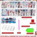 Fulmoon 24 Pack Christmas Diamond Painting Kits 11.8 x 9.8 Inch 5D Christmas Theme Diamond Art DIY Full Round Drill Crafts for Beginners Numbers Diamond Art Painting Packs for Home Wall Decor Gifts