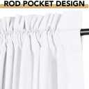 H.VERSAILTEX Linen Look 100% Blackout Curtains 54 Inches Long for Bedroom Full Light Blocking Rod Pocket Linen Textured Thick Window Curtain Drapes with White Backing, Pure White, 2 Panels
