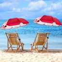 Buryeah 2 Pcs Automatic Chair Umbrella with Universal Clamp 44" UPF 50+ Portable Clamp on Beach Chair Adjustable Wheelchair Umbrella for Outdoor Patio Parasol