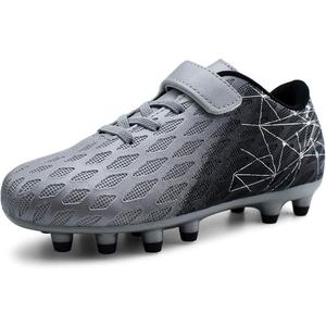 brooman Kids Firm Ground Soccer Cleats Boys Girls Athletic Outdoor Football Shoes, 5 Big Kid