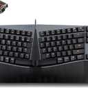 Perixx PERIBOARD-335BR Wired Ergonomic Mechanical Compact Keyboard - Low-Profile Brown Tactile Switches - Programmable Feature with Macro Keys - Compatible with Windows and Mac OS X - US English