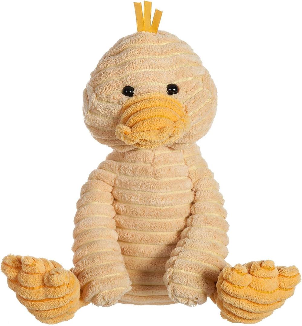 Apricot Lamb Toys Plush Corduroy Duck Stuffed Animal Soft Cuddly Perfect for Child (Corduroy Duck, 9 Inches) (Small, Yellow)