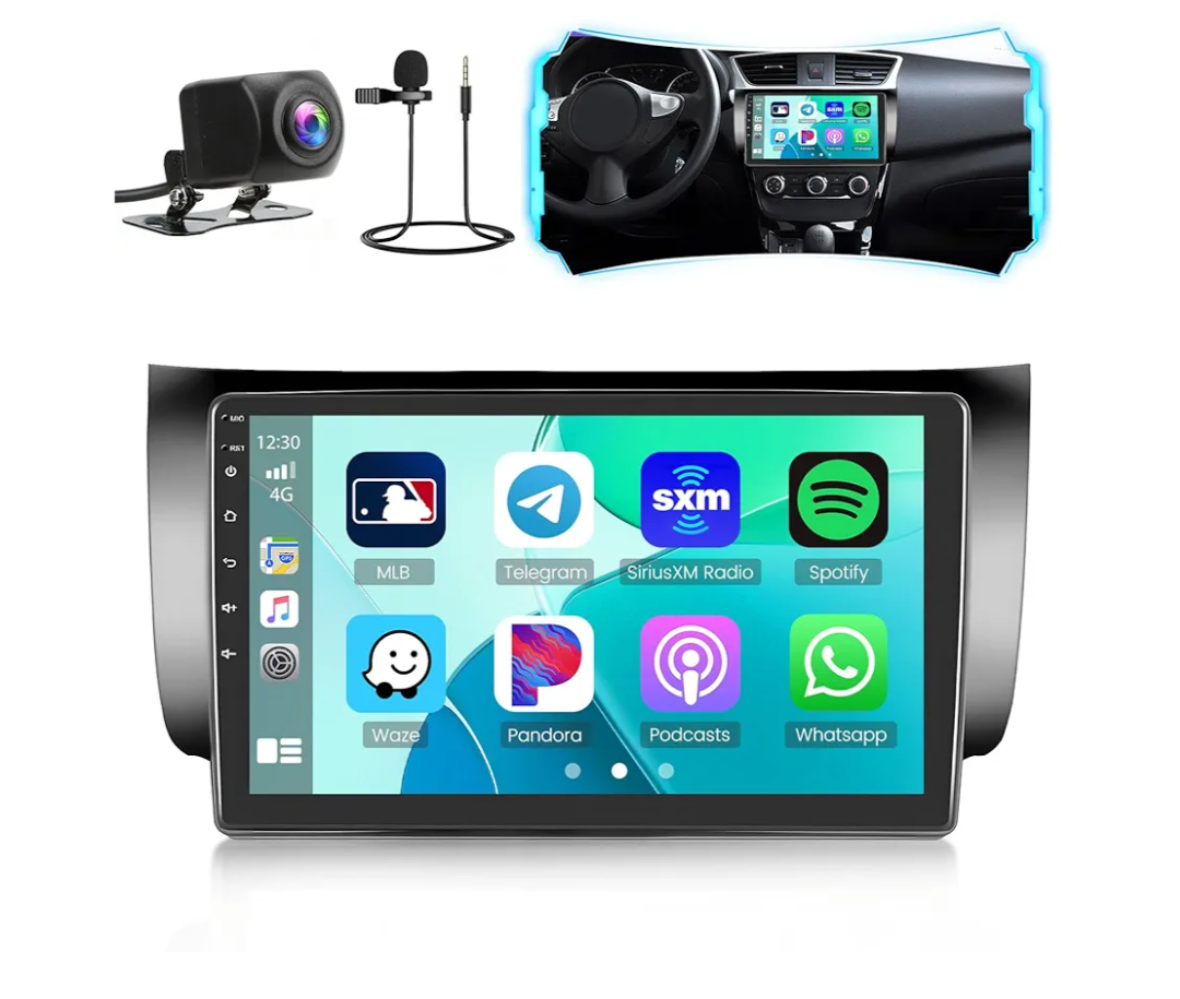 Roinvou [2G+64G] Car Radio for Nissan Sentra 2013-2017 with Wireless Carplay/Android Auto, 10.1 Inch Android 13 IPS Touch Screen Car Stereo, Bluetooth, GPS Navi, WiFi, SWC, 28UI, DSP + Backup Camera
