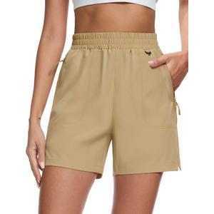 MAGCOMSEN Women's 5" Hiking Cargo Shorts UPF 50+ Quick Dry Lightweight Golf Athletic Casual Summer Shorts with Pockets, Size XL