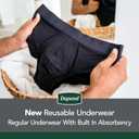 Depend Washable Adult Incontinence Underwear for Men, Reusable, Light Absorbency, Medium, Black, 1 Count (Medium)