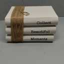 AuldHome Design Faux Book Stack: Collect Beautiful Moments Decorative Book Set w/Burlap Ribbon Wrap