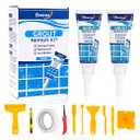 Deuvuo Tile Grout Repair Kit,12 Pcs White Grout Filler for Tile Floor, Grout Paint Pen Kit for Shower Bathroom Kitchen, Fast Drying Grout Sealer for Tile Joints and Gaps, Restore Grout Line