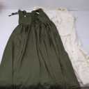 Abaowedding Womens's Medieval Renaissance Costume Cosplay Chemise and Over Dress Small/ Medium Olive and Ivory