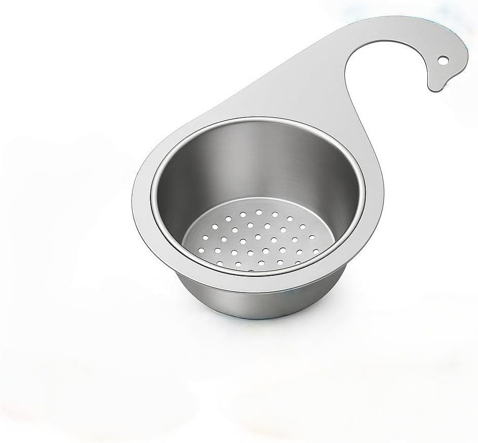 2 x Stainless Steel Swan Sink Strainer Basket  304 Food-Grade Corner Drain Filter, Multi-Functional Hanging Basket for Kitchen Sink  Efficient Drainage, Fruit/Vegetable Cleaning & Gadget Storage (1PC)