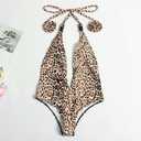 Printed Sexy Open Back Bikini Girl, Breathable and Cool, Deep V Sexy One-Piece Swimsuit (Color : Style3, Size : Small)
