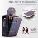 ASAPDOS Crossbody Case Compatible with Samsung Galaxy Z Flip 6/Z Flip 7 FE,Retro PU Leather Strap Wristlet Flip Case with Magnetic Closure and Card Holder for Men Women Purple
